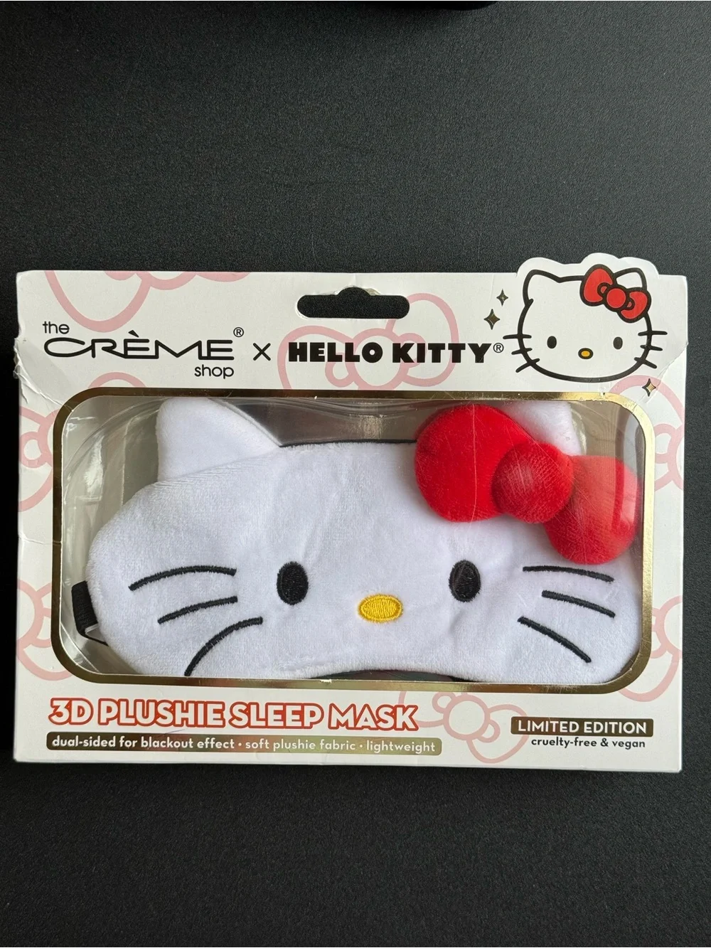 Hello Kitty Sleep Mask Packaging - White & Red Accents